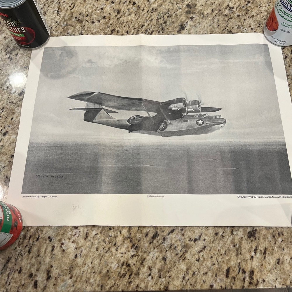 Joseph C Cason Catalina PBY-5A Aviation Art Print 1983 Naval Aviation Museum